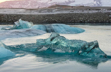 Naklejka na ściany i meble The Glacier Lagoon Jökulsarlon in Iceland, Europe
