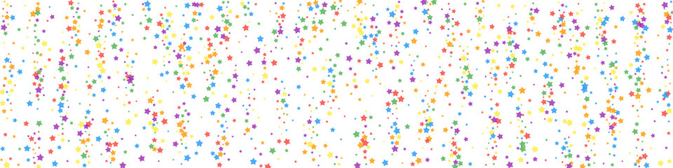 Festive vibrant confetti. Celebration stars. Rainb