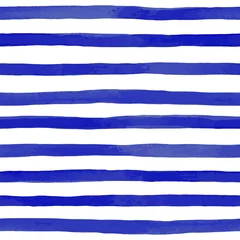  Mooi naadloos patroon met blauwe aquarel strepen. handgeschilderde penseelstreken, gestreepte achtergrond. vector illustratie © Hulinska Yevheniia