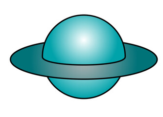 Cyan Ringed Planet icon