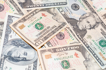 Wealth from cash, dollars for economy and business, reliable financial investments currency, background from paper money