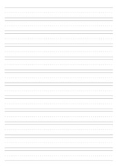 Detailed lined paper texture, isolated. Practice paper sheets with lines for practice writing. A4 lined illustration mockup vertical made in proportional size.