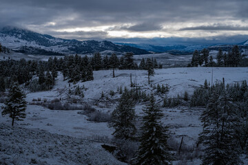 2021-05-10 SNOWY LANDSCAPE IN THE LAMAR VALLEY IN WYOMING