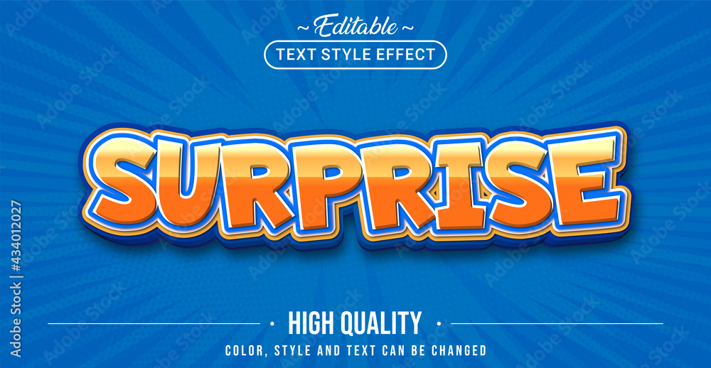 Aufkleber Editable text style effect - Surprise text style theme.