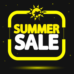 Summer Sale, banner design template, discount tag, promo tag, promotion poster, vector illustration