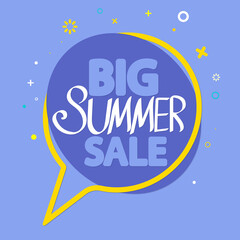 Big Summer Sale, banner design template, discount tag, promo tag, promotion poster, vector illustration
