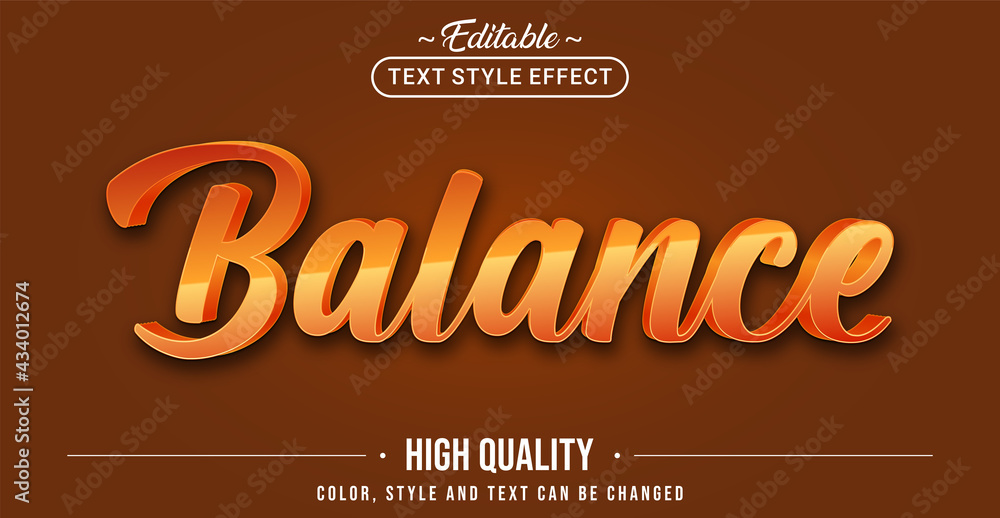 Poster Editable text style effect - Balance text style theme.