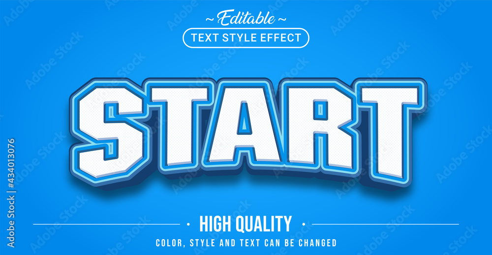 Aufkleber Editable text style effect - Start text style theme.