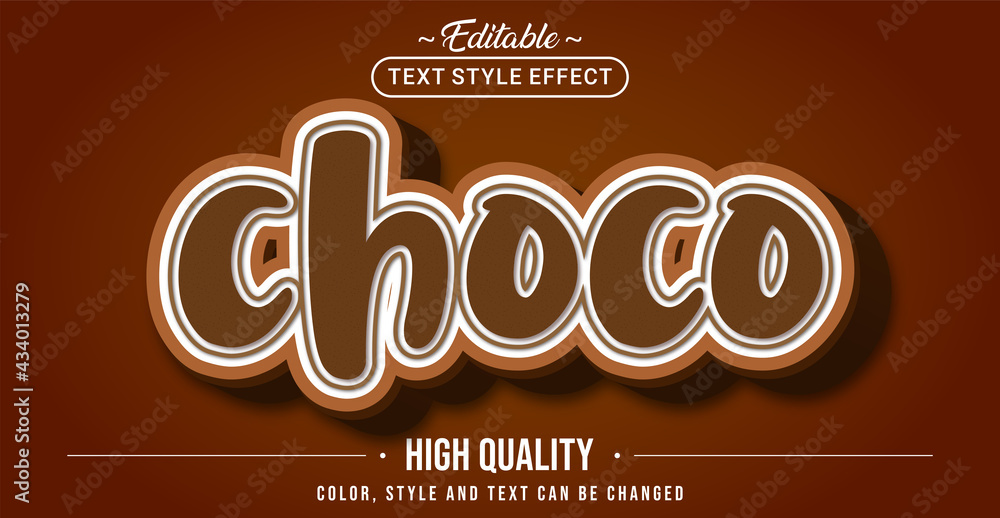 Aufkleber Editable text style effect - Choco text style theme.