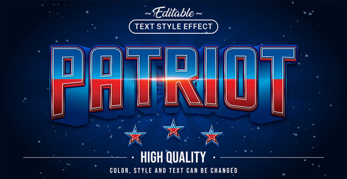 Editable text style effect - Patriot text style theme.
