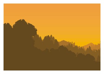 illustration of mountain silhouette layer