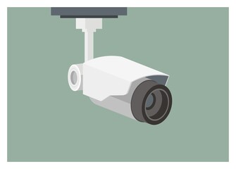 Hanging CCTV simple flat illustration