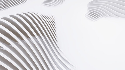 Obraz premium Abstract Curved Shapes. White Circular Background.