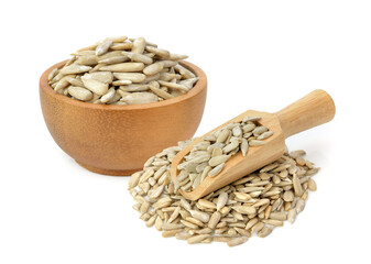 Sunflower seeds isolated on white background