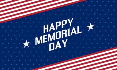 happy memorial day, usa patriotic vector poster or greetings card
