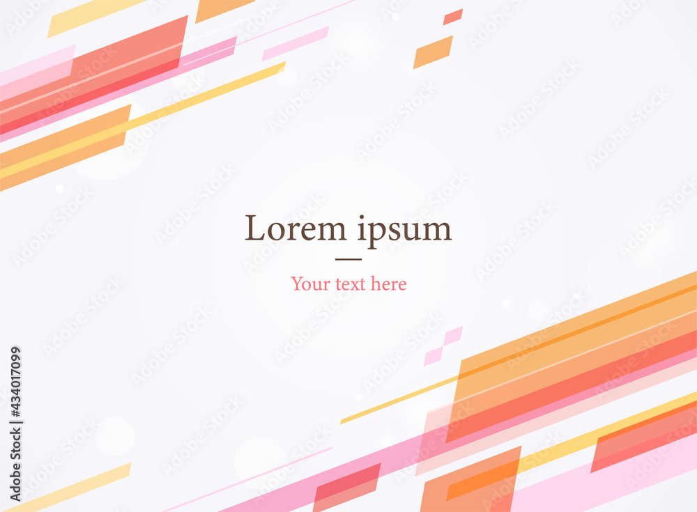 Poster presentation page template decorated with speedy square pieces. simple pattern design template.