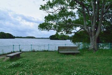 湖のほとりにある公園