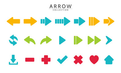 Modern arrows set in flat design vector