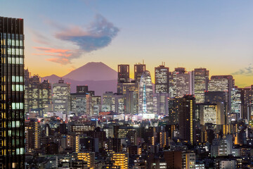 Fototapeta na wymiar Downtown Tokyo city skyline cityscape of Japan