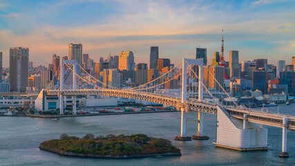Obraz premium Downtown Tokyo city skyline cityscape of Japan
