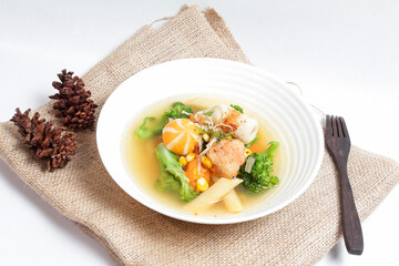 fish ball and vegetable soup