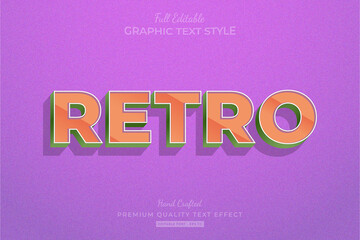 Retro Old Stripped Editable Text Effect Font Style