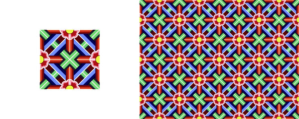 Korean traditional decorative patterns of temples.