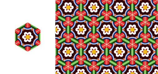 Korean traditional decorative patterns of temples.