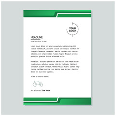 Green letterhead premium vector