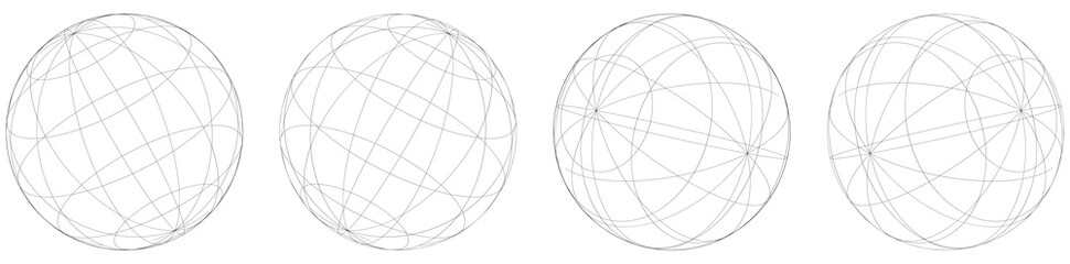 Sphere, orb, ball with wireframe, grid, mesh surface