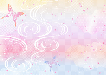 流水紋_彩（横）