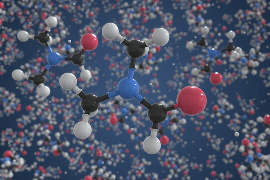 N,n-dimethylformamide molecule made with balls, scientific molecular model. Chemical 3d rendering
