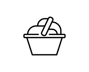 Shopping basket line icon