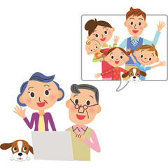 パソコンで家族とコミュニュケーション