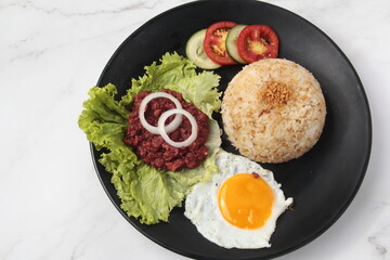 Freshly cooked Filipino food called Cornsilog