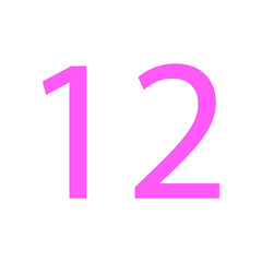 12 NUMBER SIMPLE CLIP ART VECTOR ILLUSTRATION