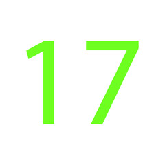 17 NUMBER SIMPLE CLIP ART VECTOR ILLUSTRATION