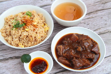 Freshly cooked Filipino food called Beef Pares
