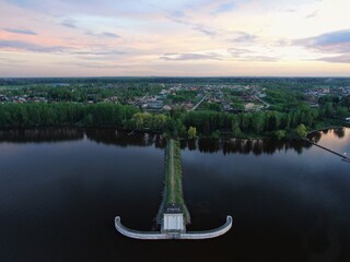 sunset over the river
