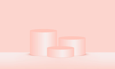 podium isolated on Peach background