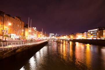 Fototapeta na wymiar Dublin Ireland at Night
