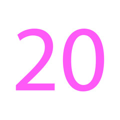 20 NUMBER SIMPLE CLIP ART VECTOR ILLUSTRATION