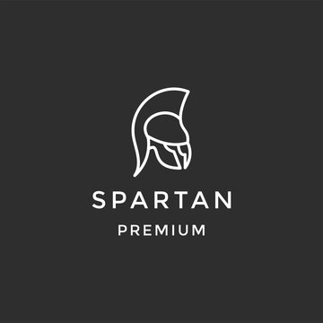 spartan logo icon designs vector on black background