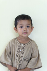 Asia muslim boy with copy space