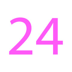 24 NUMBER SIMPLE CLIP ART VECTOR ILLUSTRATION