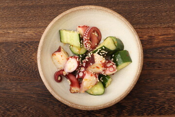 たこときゅうりのキムチ和え