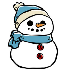 Simple and realistic snowman illustration