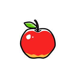 Simple and realistic apple illustration