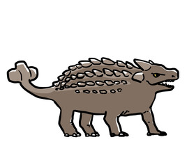 Simple and realistic ankylosaurus illustration