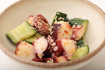 たこときゅうりのキムチ和え